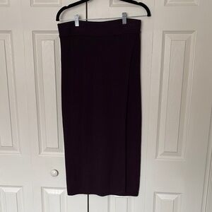 Banana Republic Plum Straight Midi Wrap Sweater Skirt